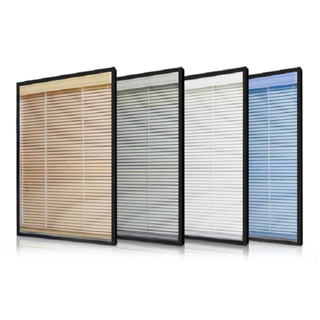 between the glass blinds